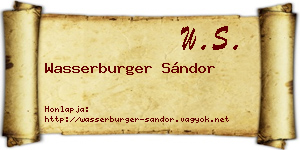 Wasserburger Sándor névjegykártya