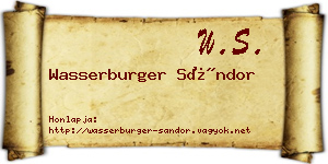 Wasserburger Sándor névjegykártya